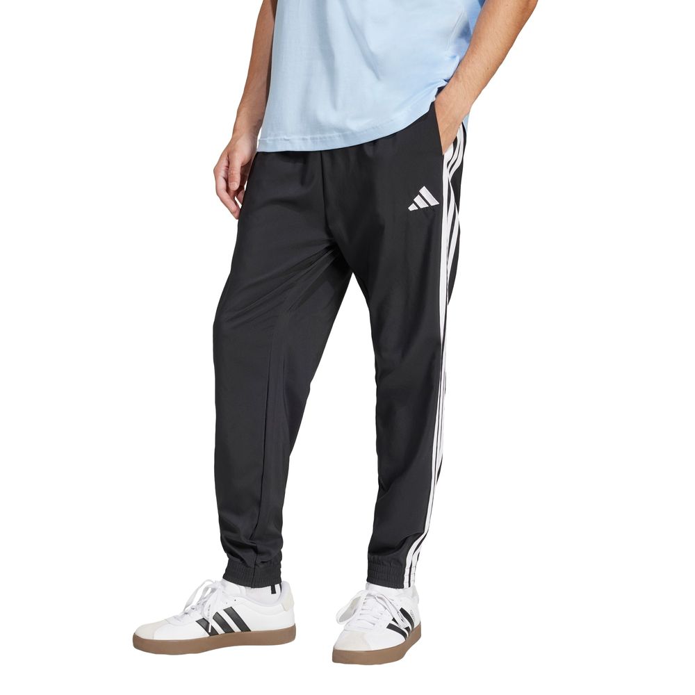 Foto 3 pulgar | Pants Essentials 3 Franjas Tejidos Adidas Negro Hombre