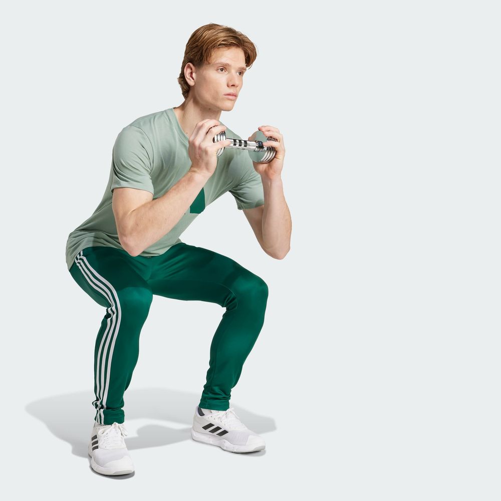 Foto 3 pulgar | Pants Train Essentials 3-stripes Adidas Verde Hombre