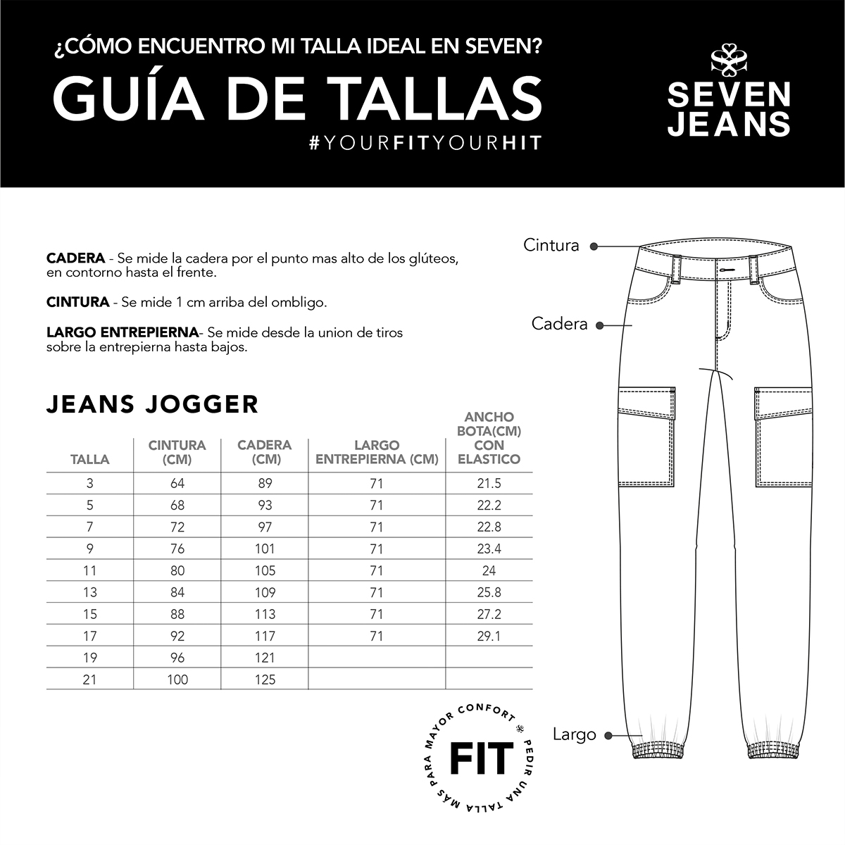 Foto 6 pulgar | Jeans Jogger Push Up Cintura Alta  Seven Jeans