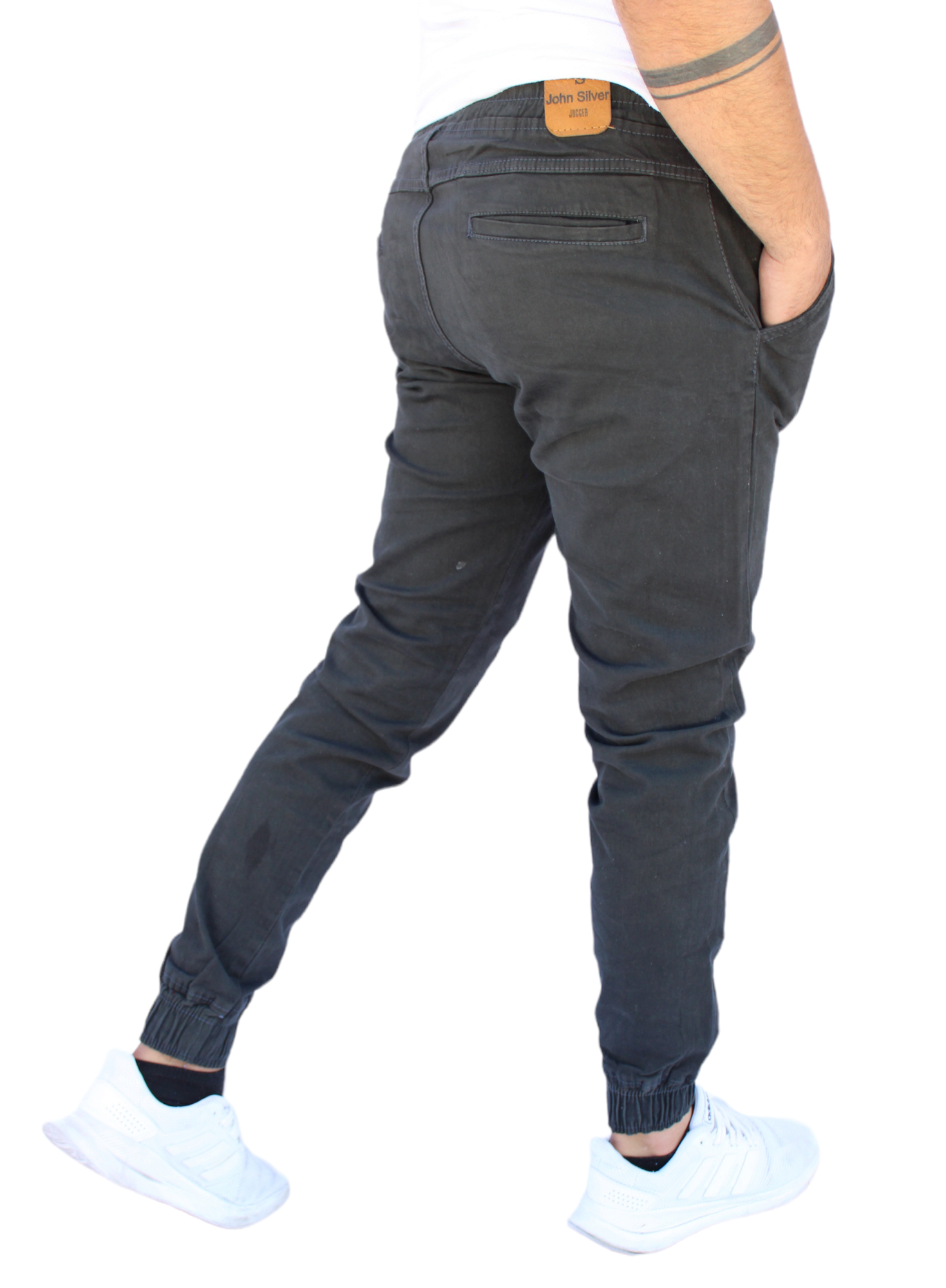 Foto 3 pulgar | Pantalón Jogger Liso Gris Oxford John Silver