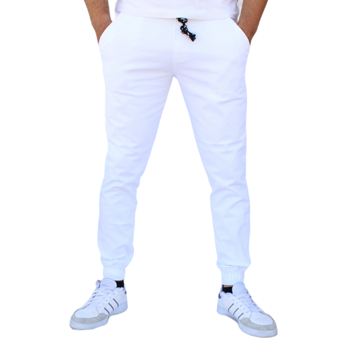 Foto 1 | Pantalón Jogger Liso Blanco  John Silver