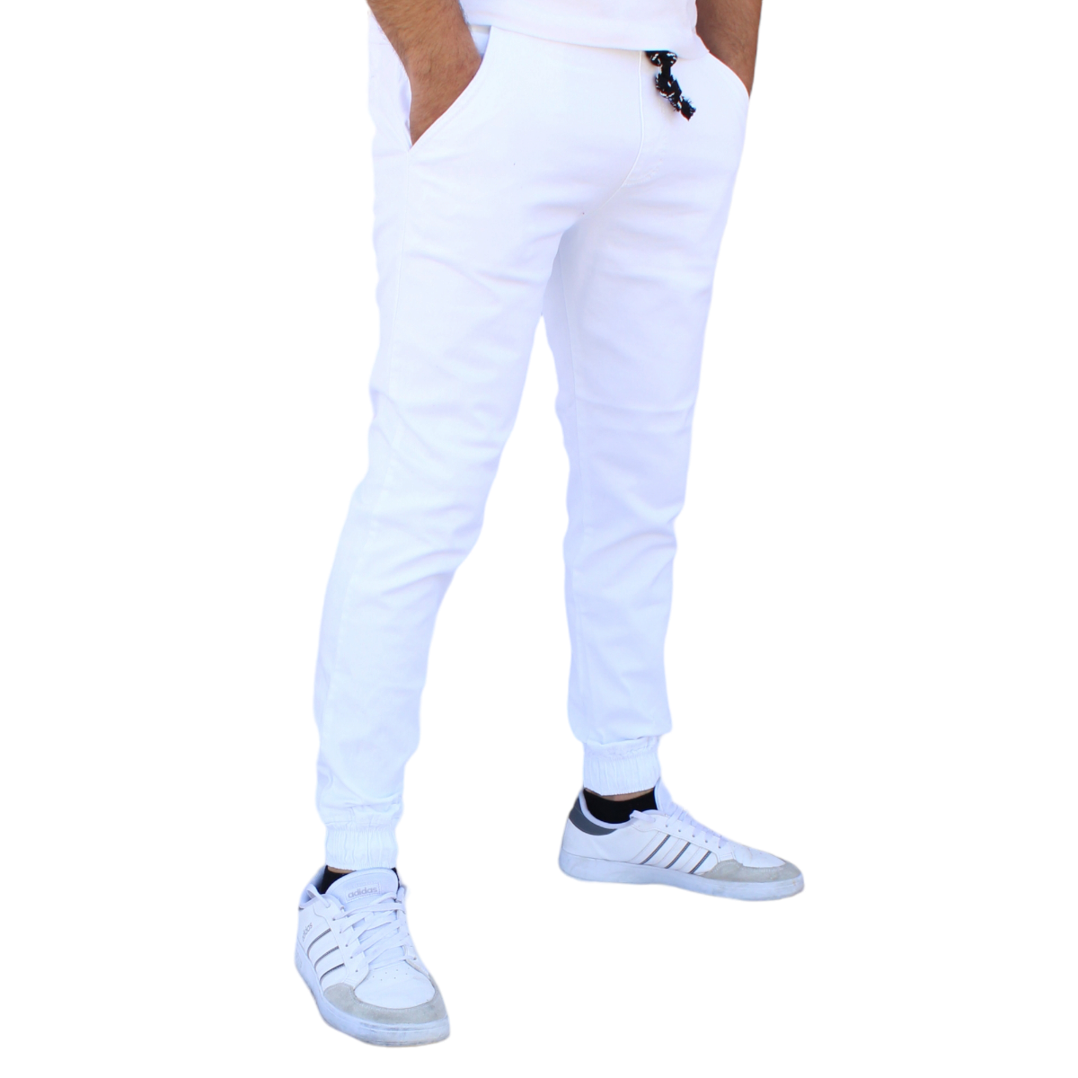Foto 2 | Pantalón Jogger Liso Blanco  John Silver