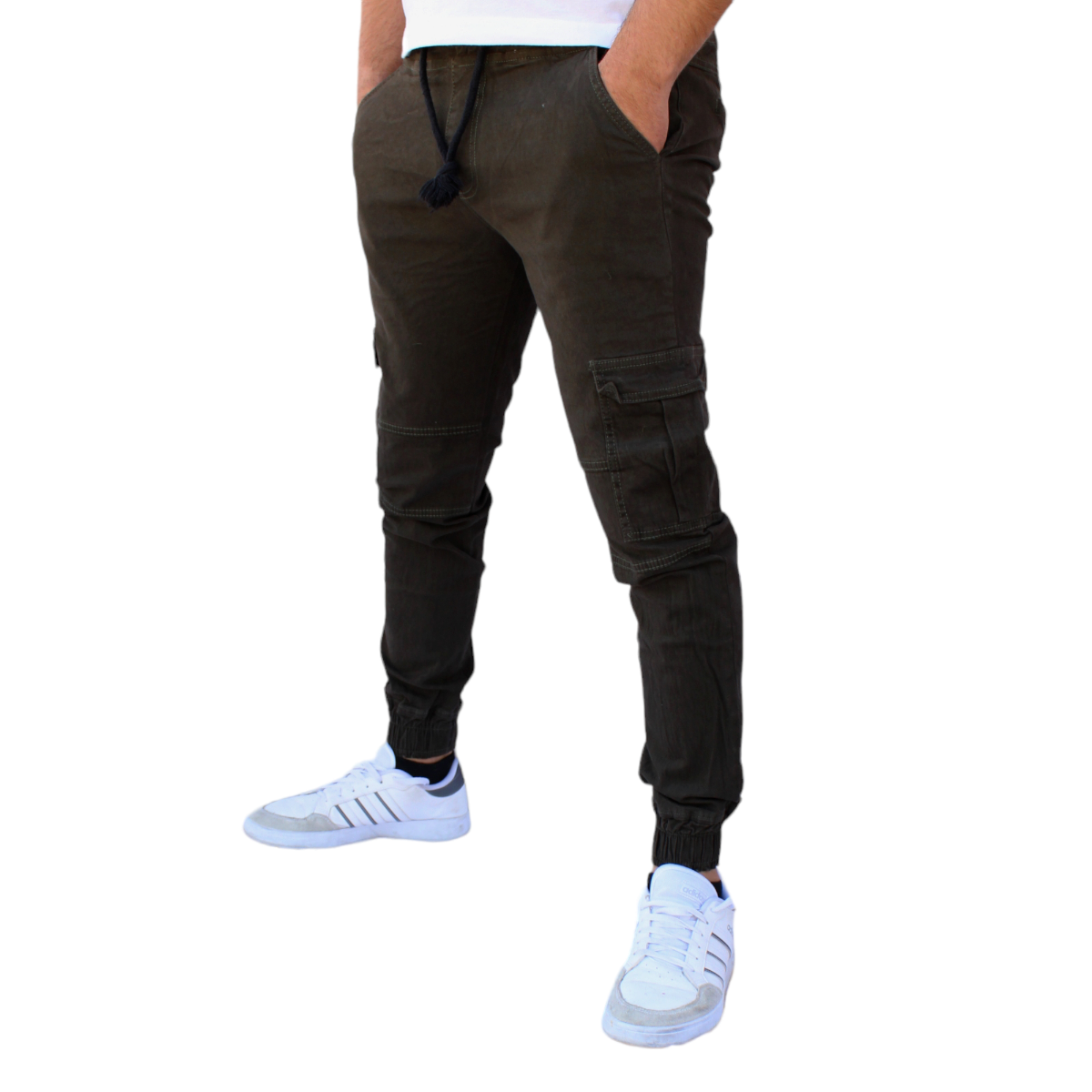 Foto 2 | Pantalón Jogger Cargo Verde Militar John Silver