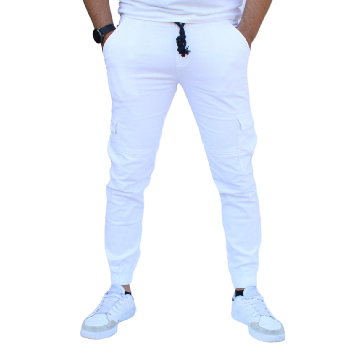 Pantalón Jogger Cargo Blanco John Silver