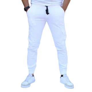 Foto 1 | Pantalón Jogger Cargo Blanco John Silver