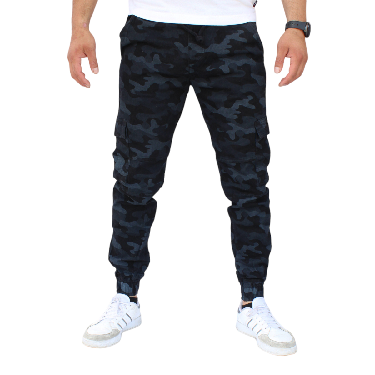 Foto 1 | Pantalón Jogger Cargo Camuflaje Negro John Silver