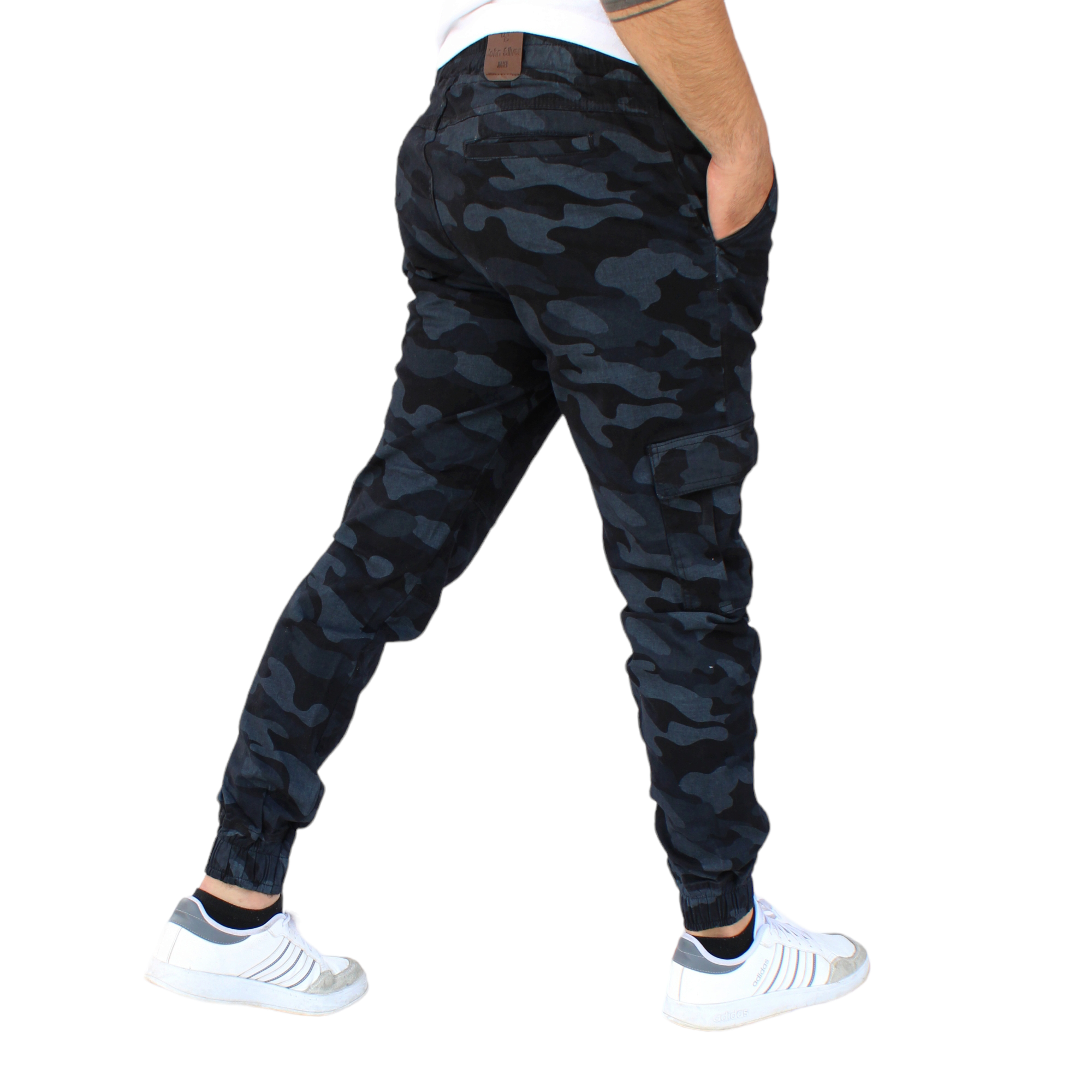 Foto 6 pulgar | Pantalón Jogger Cargo Camuflaje Negro John Silver