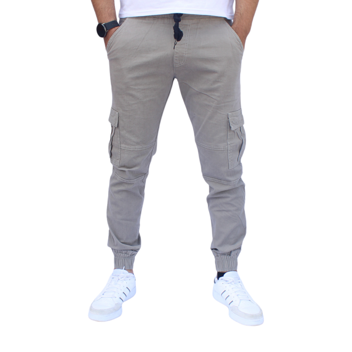 Foto 2 pulgar | Pantalón Jogger Cargo Gris Claro John Silver