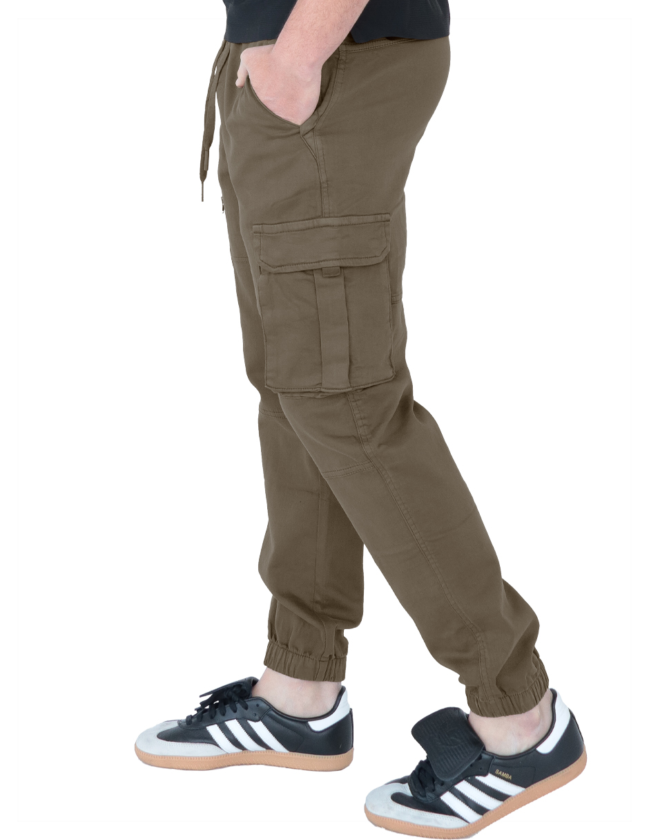 Foto 3 pulgar | Pantalon Hombre Cintura Y Tobillo Ajustable Premium Café Roosevelt C362