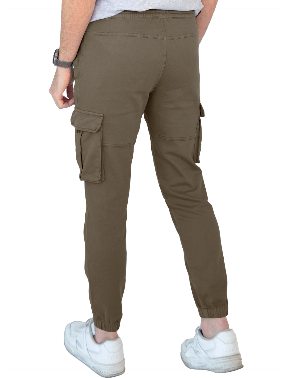 Foto 5 pulgar | Pantalon Hombre Cintura Y Tobillo Ajustable Premium Café Roosevelt C362