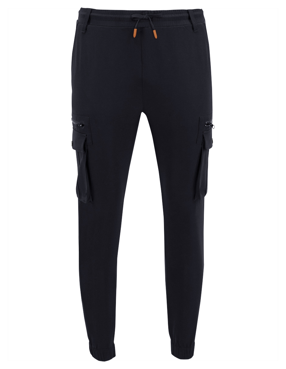 Foto 4 pulgar | Pantalon Hombre Cintura Ajustable Negro Roosevelt C356
