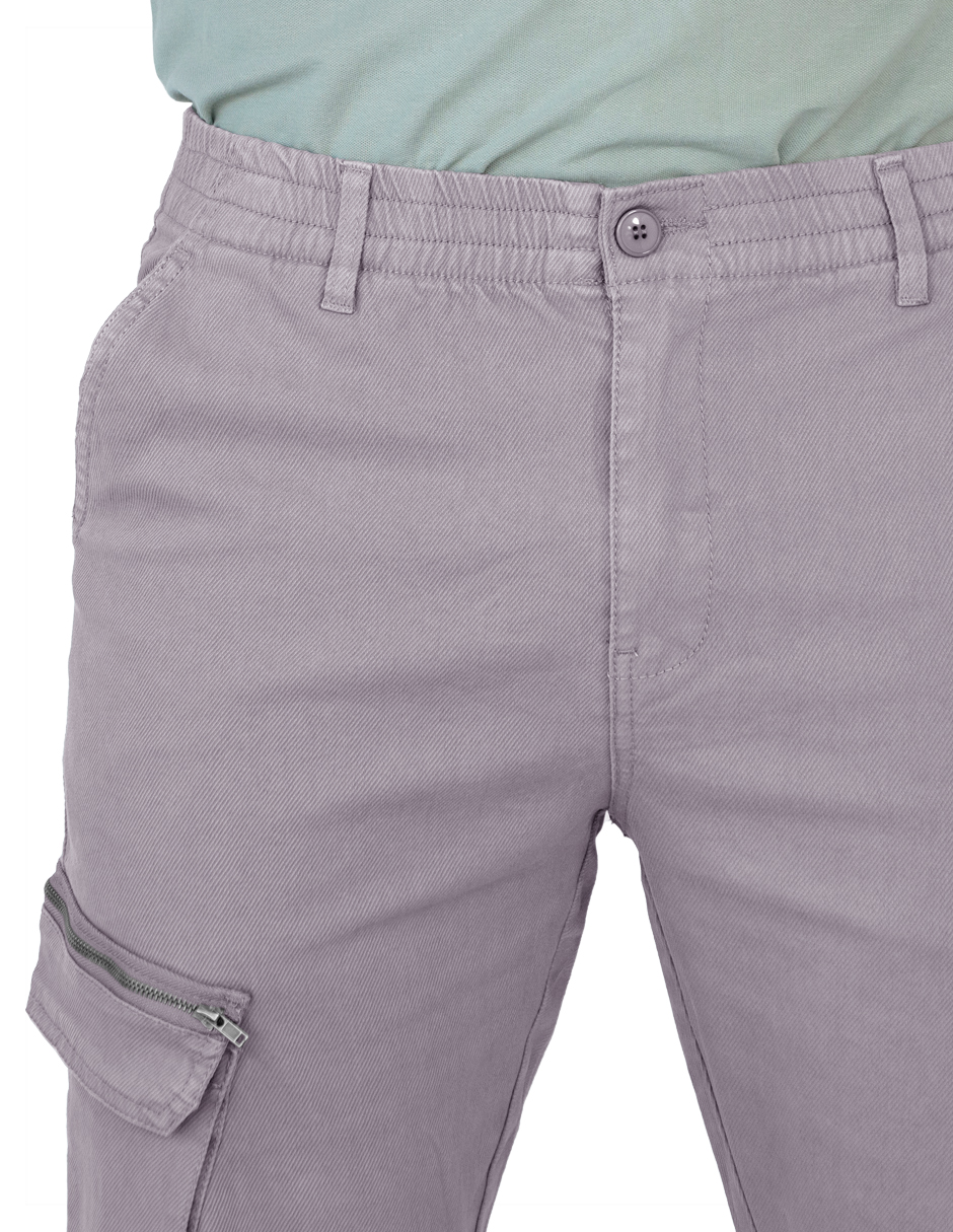 Foto 4 pulgar | Pantalon Cargo Bolsas Laterales Caballero Terracota Roosevelt C352