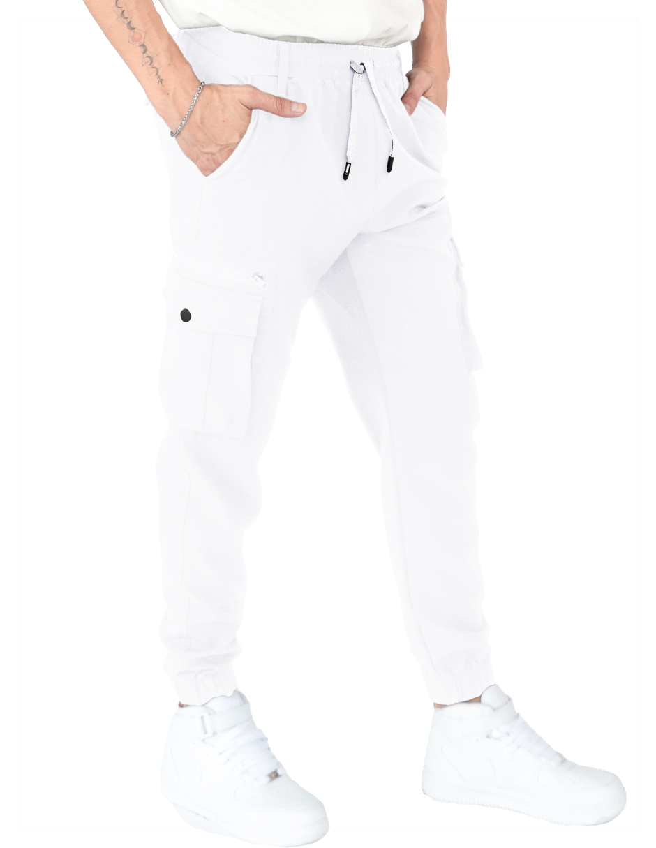 Foto 2 pulgar | Pantalon Hombre Cintura Ajustable Blanco Roosevelt C356