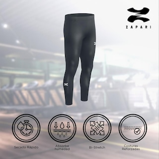 Foto 3 | Licra Deportiva ZAPARI Larga Interior Mallas Deportivas Leggins de Compresión y Secado color Azul para Hombre