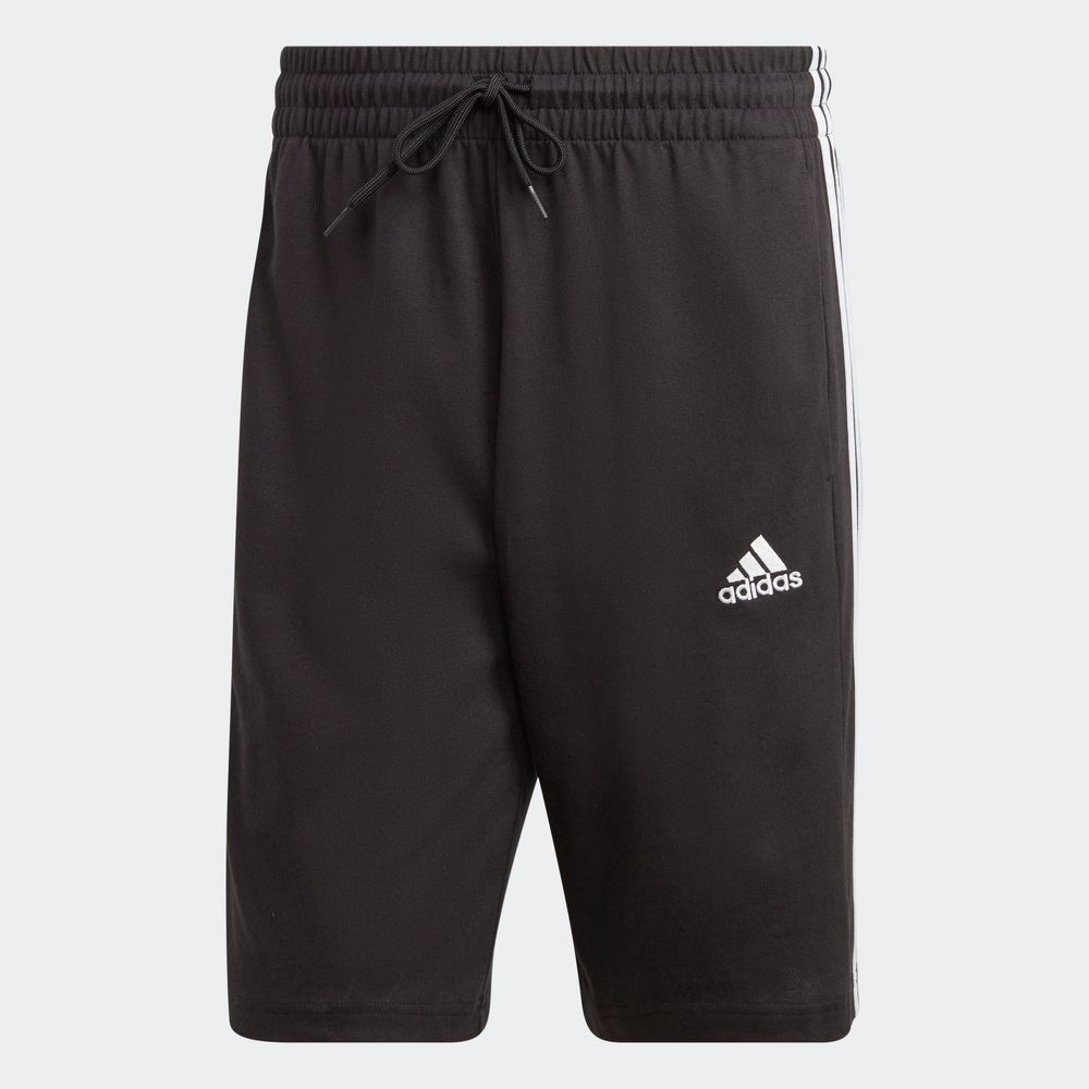 Foto 3 pulgar | Shorts Adidas Essentials Single Jersey 3 Franjas Negro para Hombre