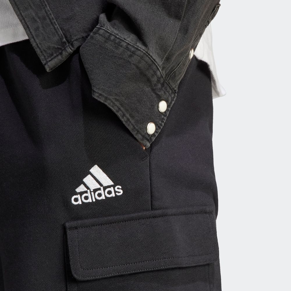 Foto 7 | Short de Cargo Adidas Essentials Tela French Terry Negro para Hombre