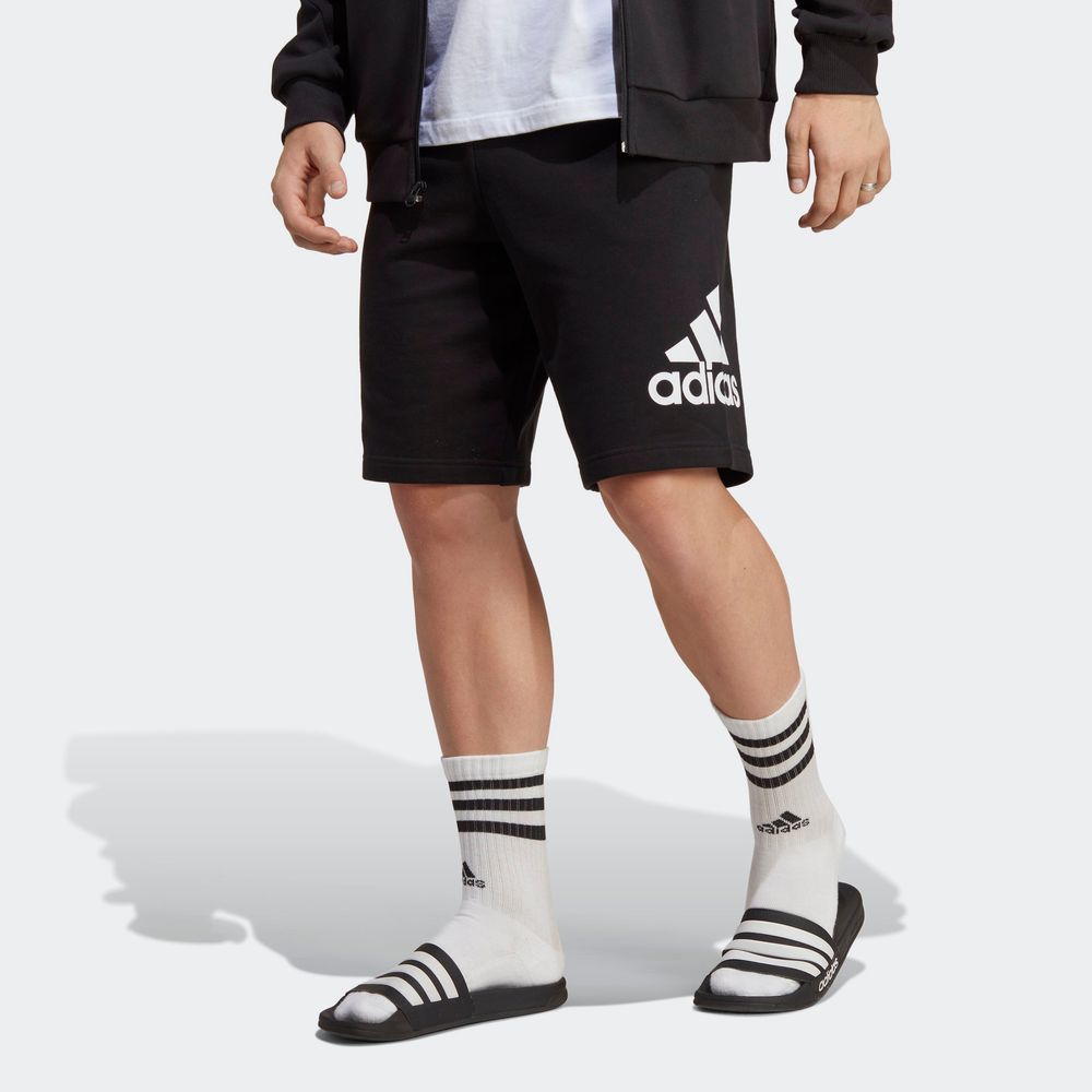 Foto 4 pulgar | Shorts Adidas Essentials Logo Grande French Terry Negros para Hombre