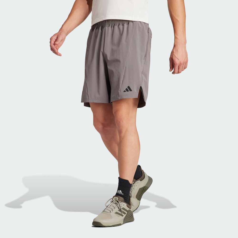 Foto 4 pulgar | Shorts De Entrenamiento Designed For Training Adidas Café Hombre