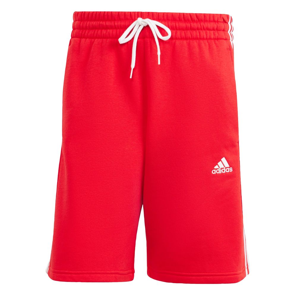 Foto 2 pulgar | Shorts Adidas Essentials 3 Franjas Tela Fleece Rojo para Hombre