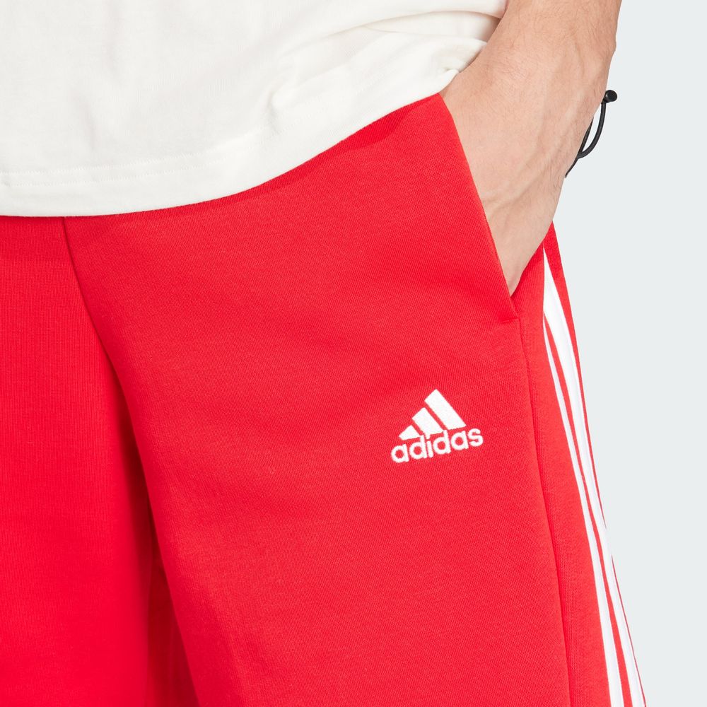 Foto 7 pulgar | Shorts Adidas Essentials 3 Franjas Tela Fleece Rojo para Hombre