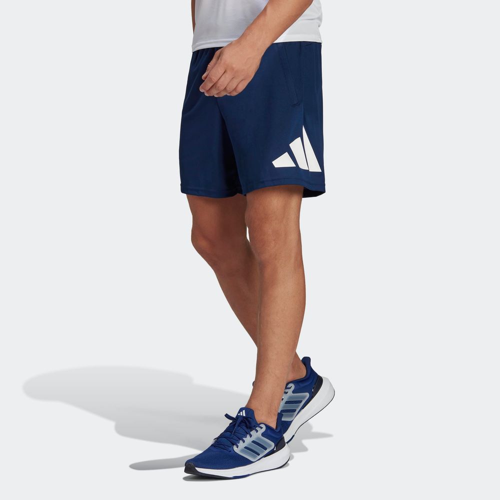 Foto 4 pulgar | Shorts Train Essentials Logo Adidas Azul Hombre