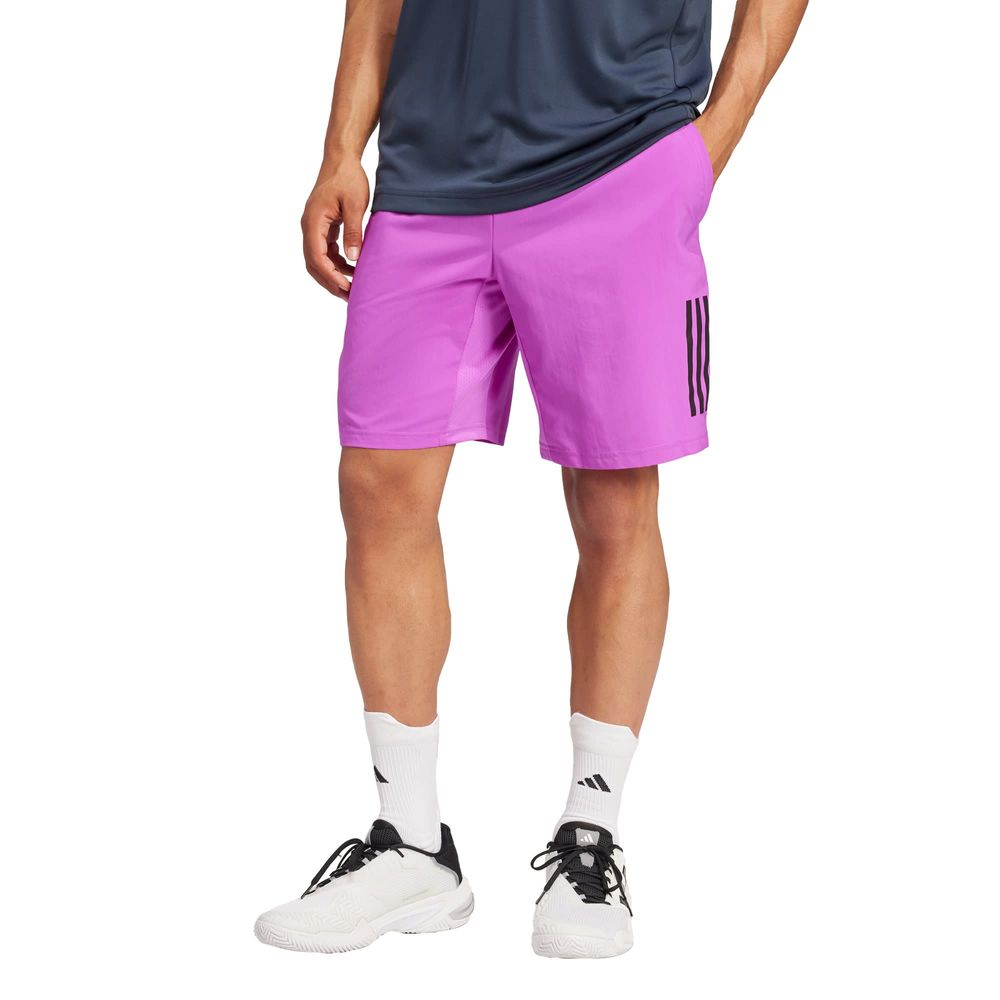 Foto 2 | Shorts de Tenis Club 3 Franjas Adidas Violeta Hombre