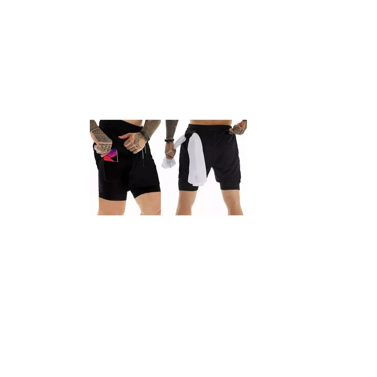 Foto 3 pulgar | Gym Short Con Licra Deportiva 2 En 1 Hombre Ejercicio  Talla L Eo Safe Imports Esi-14390 Negro