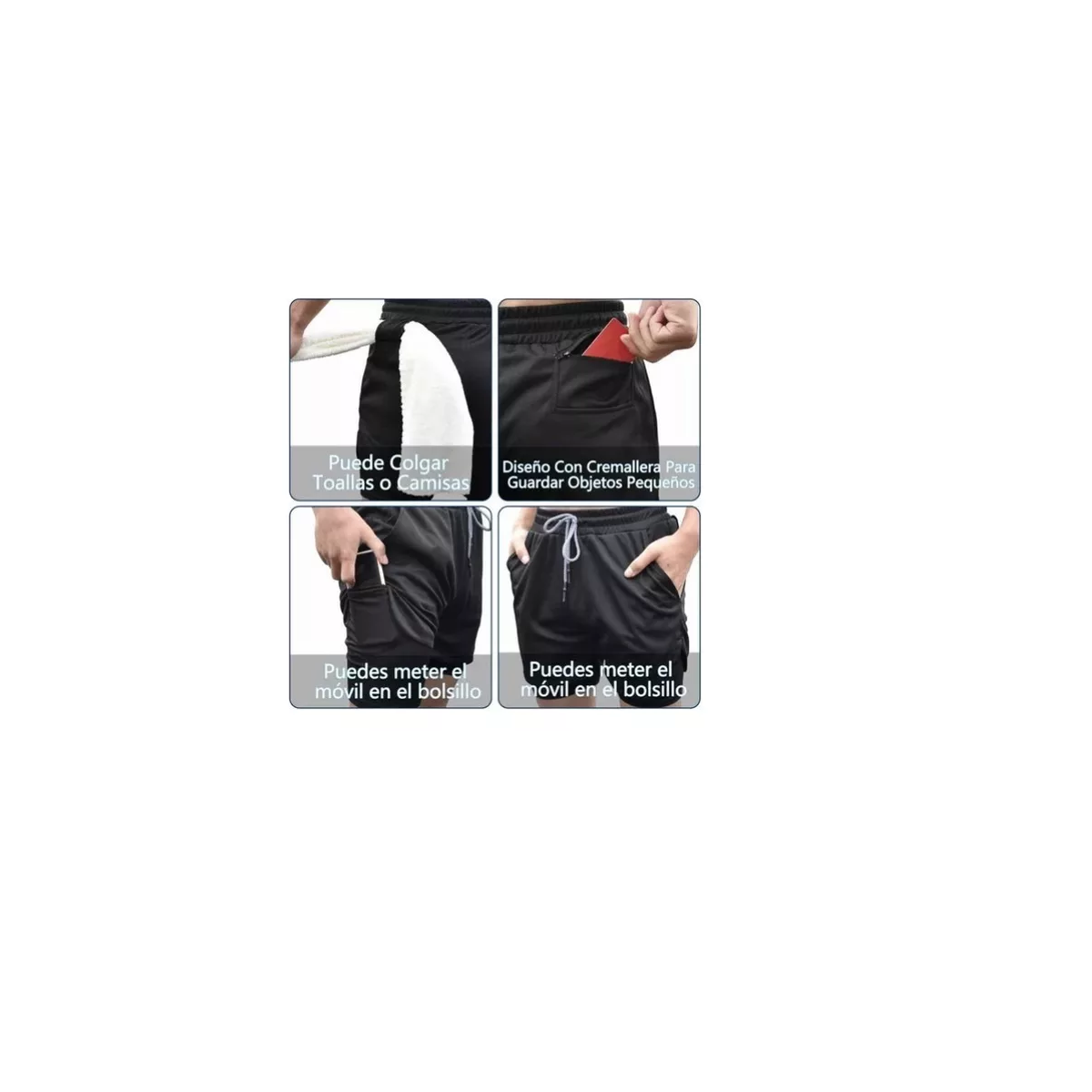 Foto 4 pulgar | Gym Short Con Licra Deportiva 2 En 1 Hombre Ejercicio  Talla L Eo Safe Imports Esi-14390 Negro