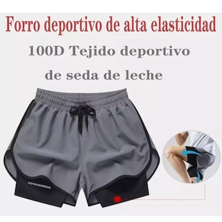 Foto 3 | Short Con Licra Deportiva 2 En 1 Hombre Correr Gymtalla Xl Eo Safe Imports Esi-14928 Multicolor