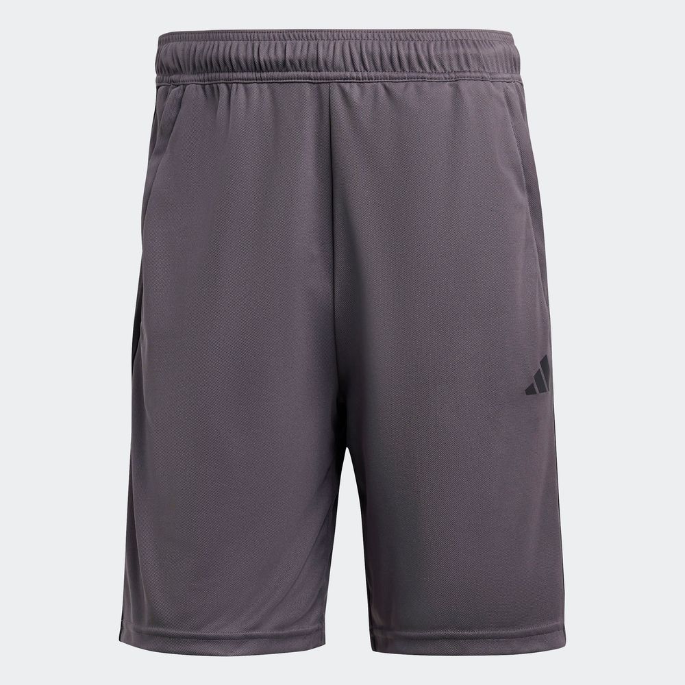 Foto 4 pulgar | Shorts De Entrenamiento Train Essentials Piqué 3 Franjas Adidas Gris Hombre