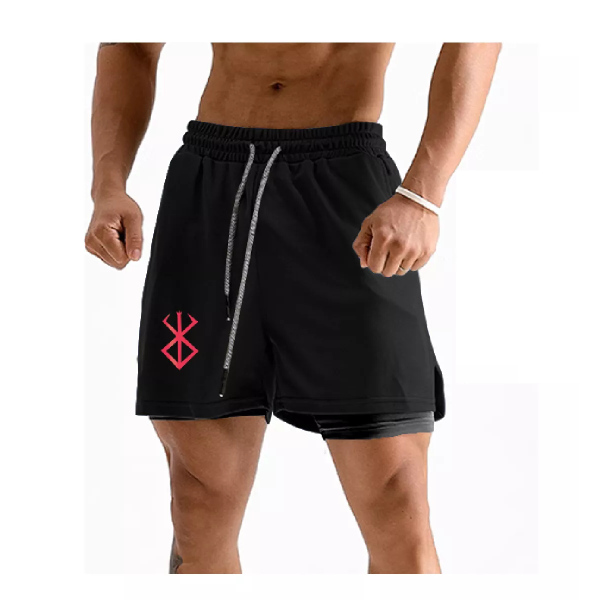 Foto 2 pulgar | 2pcs Gimnasio Short Con Licra Deportiva 2 En 1 Hombre Correr Talla L Eo Safe Imports Esi-15904 Multicolor