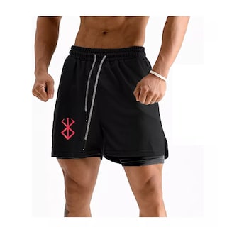 Foto 1 | 2pcs Gimnasio Short Con Licra Deportiva 2 En 1 Hombre Correr Talla L Eo Safe Imports Esi-15904 Multicolor