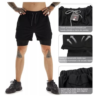 Foto 3 | Short Con Licra Deportiva 2 En 1 Hombre Gimnasio 3pcs Xl Eo Safe Imports Esi-16686 Multicolor