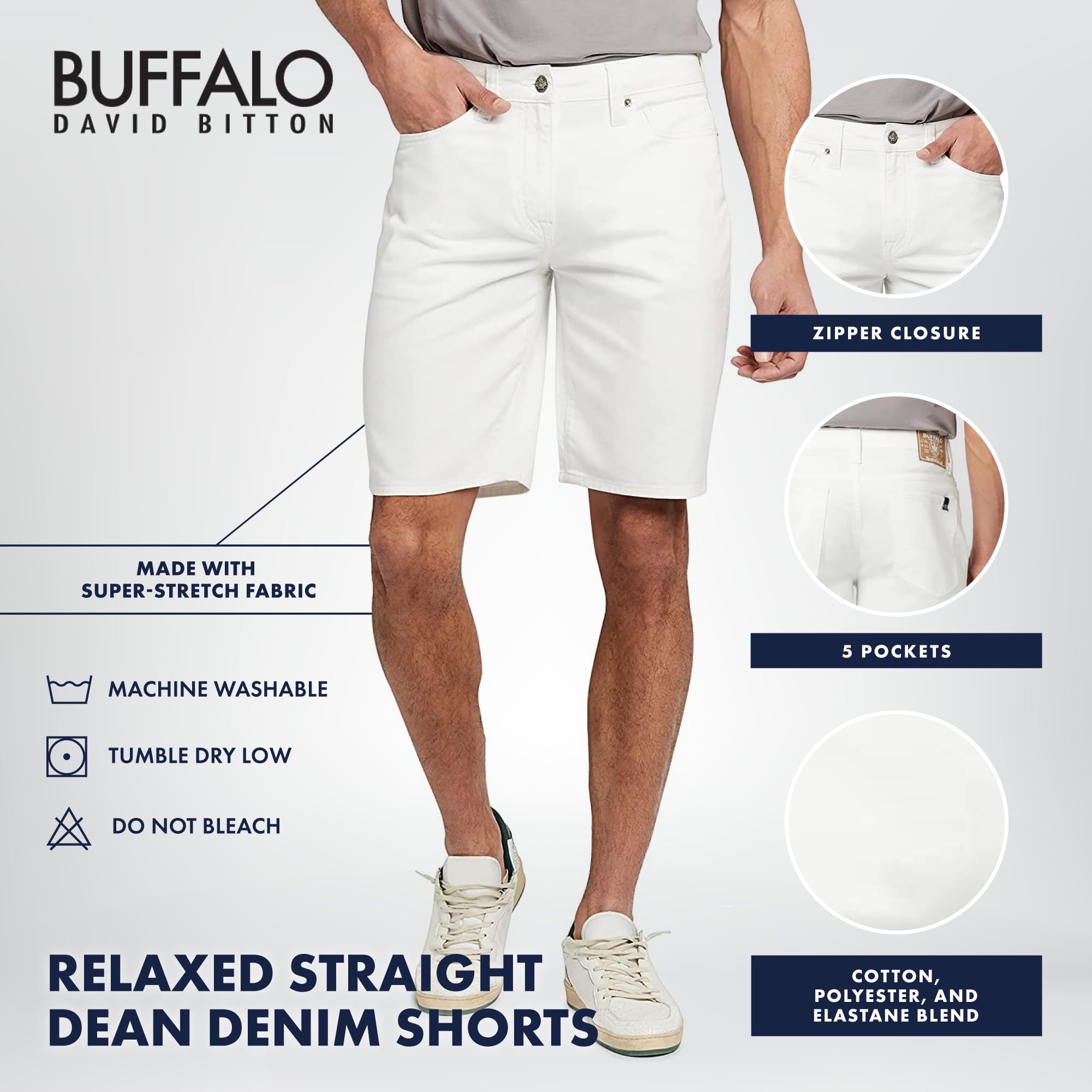 Foto 5 pulgar | Pantalones Cortos De Mezclilla Buffalo David Bitton Relaxed Straight Dean Para Hombre - Venta Internacional.