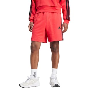 Foto 2 | Shorts Essential 3 Franjas Felpa Francesa Adidas Rojo Hombre