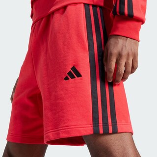 Foto 7 | Shorts Essential 3 Franjas Felpa Francesa Adidas Rojo Hombre