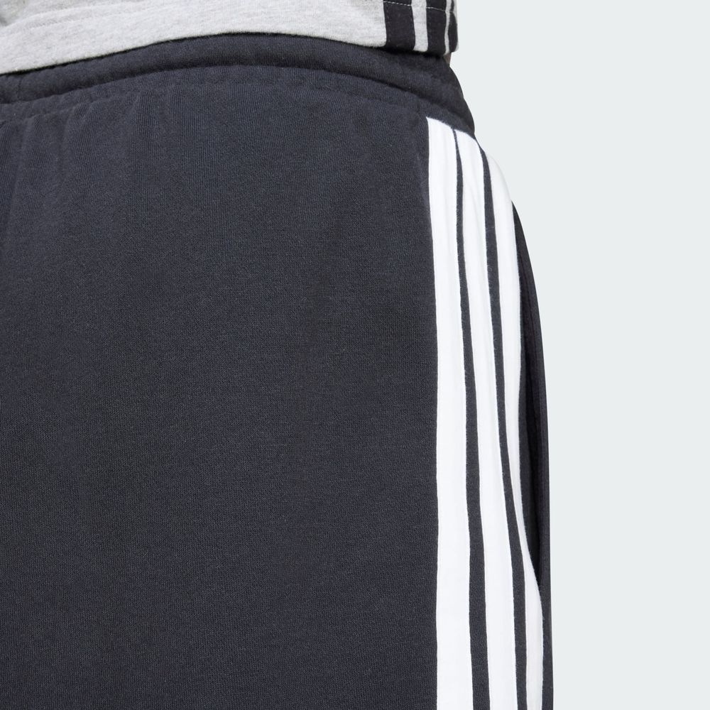 Foto 7 pulgar | Shorts Essential 3 Franjas Tela French Terry Adidas Negro Hombre