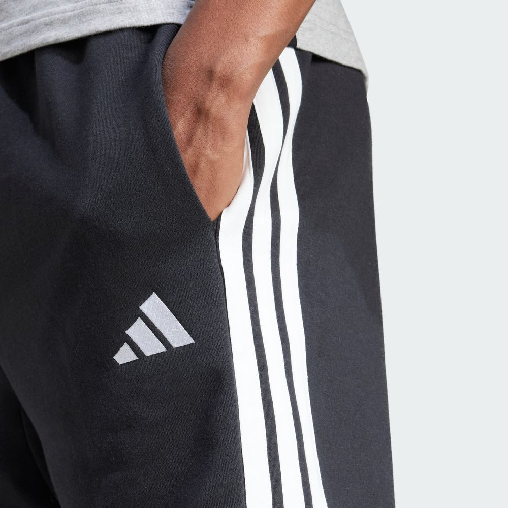Foto 8 pulgar | Shorts Essential 3 Franjas Tela French Terry Adidas Negro Hombre