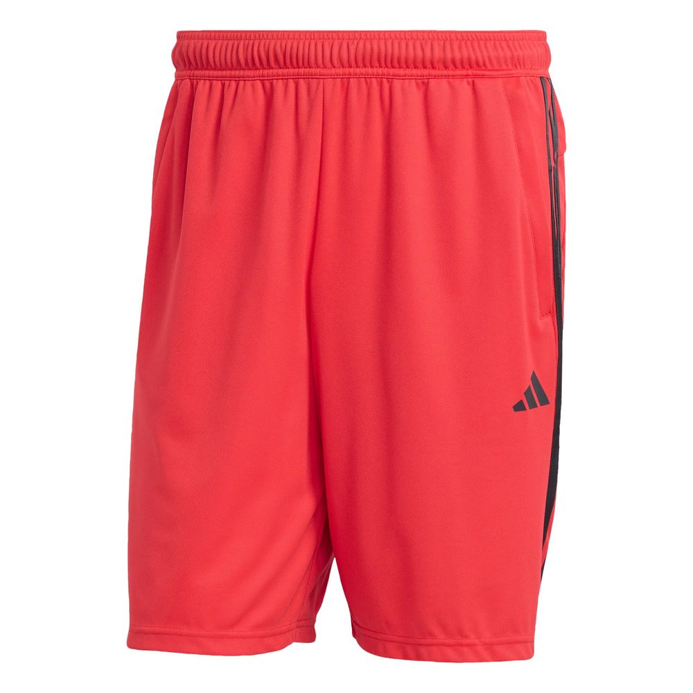 Shorts de Entrenamiento Adidas Train Essentials Piqué 3 Franjas Rojo