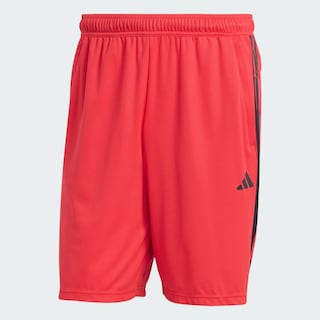 Foto 3 | Shorts de Entrenamiento Adidas Train Essentials Piqué 3 Franjas Rojo