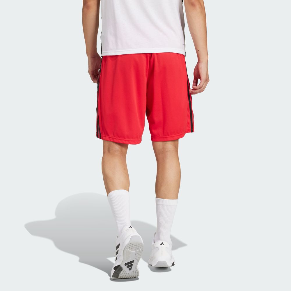 Foto 5 pulgar | Shorts de Entrenamiento Adidas Train Essentials Piqué 3 Franjas Rojo