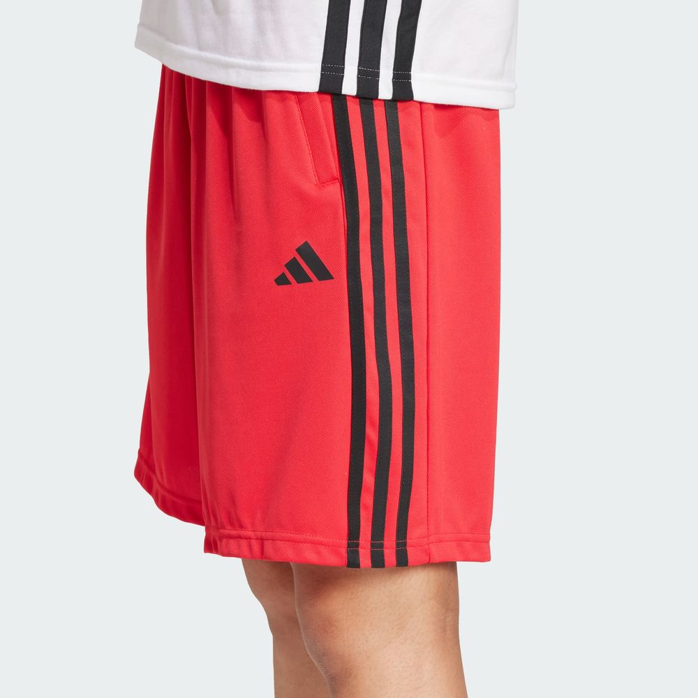 Foto 7 pulgar | Shorts de Entrenamiento Adidas Train Essentials Piqué 3 Franjas Rojo