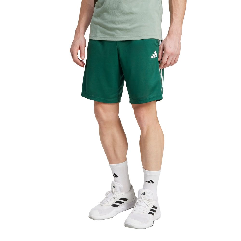 Shorts De Entrenamiento Train Essentials Piqué 3 Franjas Adidas Verde Hombre