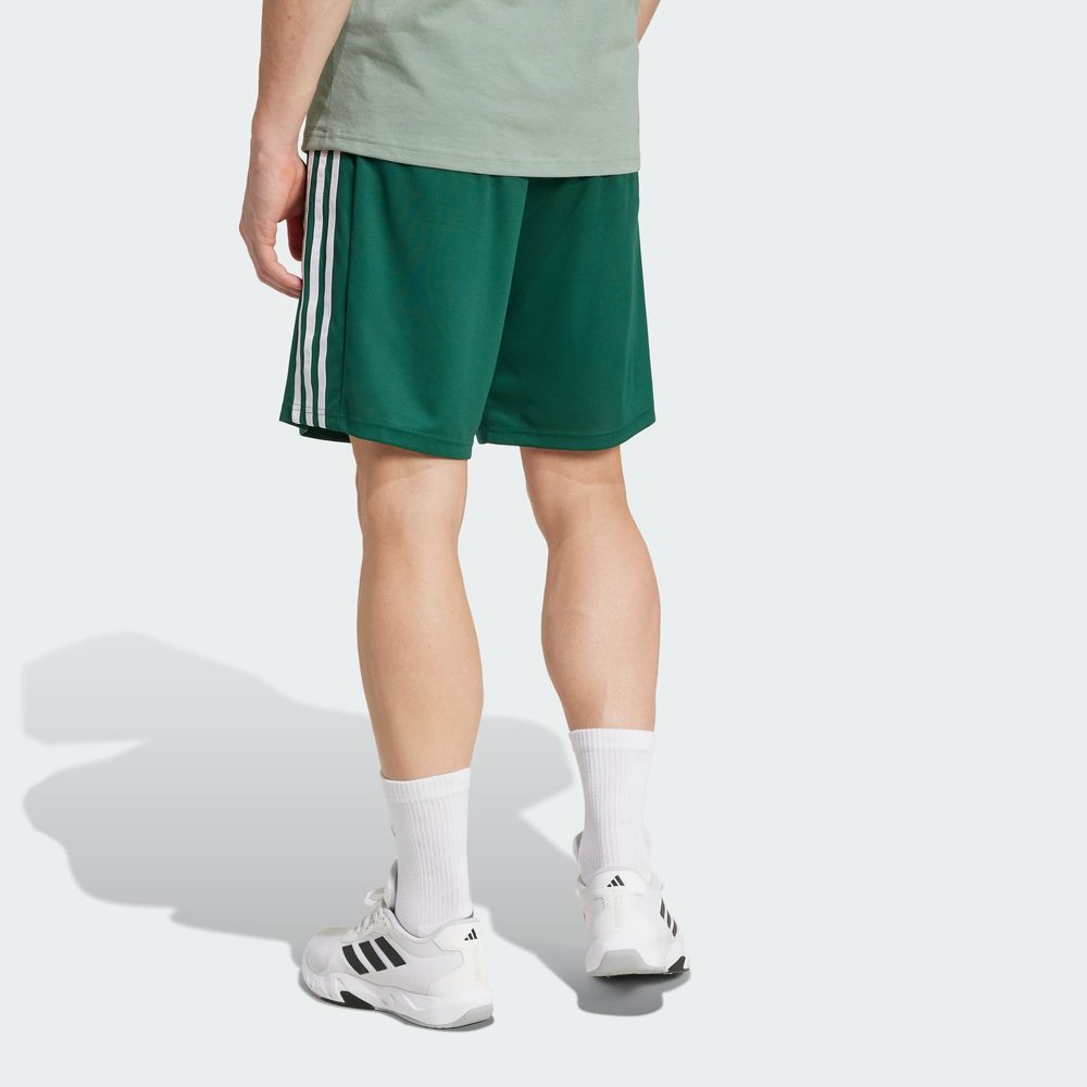Foto 3 pulgar | Shorts De Entrenamiento Train Essentials Piqué 3 Franjas Adidas Verde Hombre