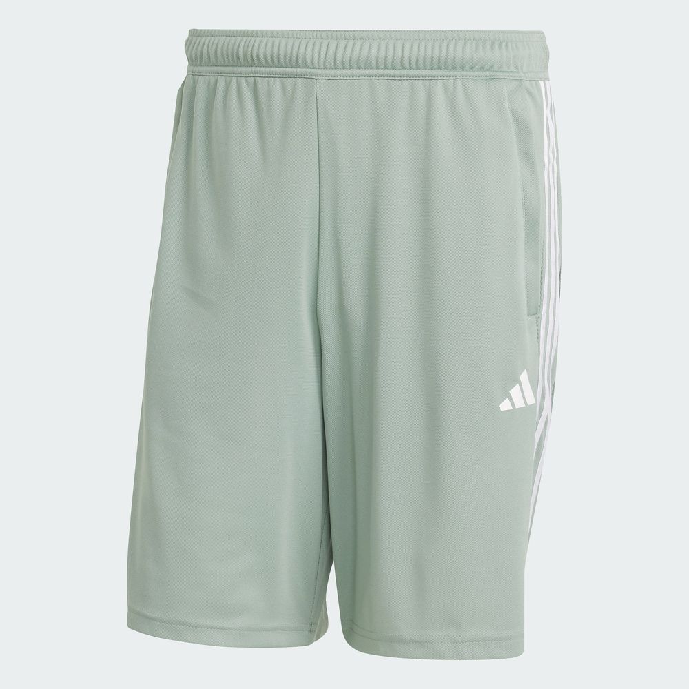 Foto 4 pulgar | Shorts De Entrenamiento Train Essentials Piqué 3 Franjas Adidas Verde Hombre