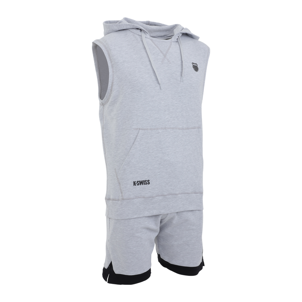 Foto 5 | Conjunto Short Y Chaleco Deportivo K-swiss Crew Gris Para Hombre