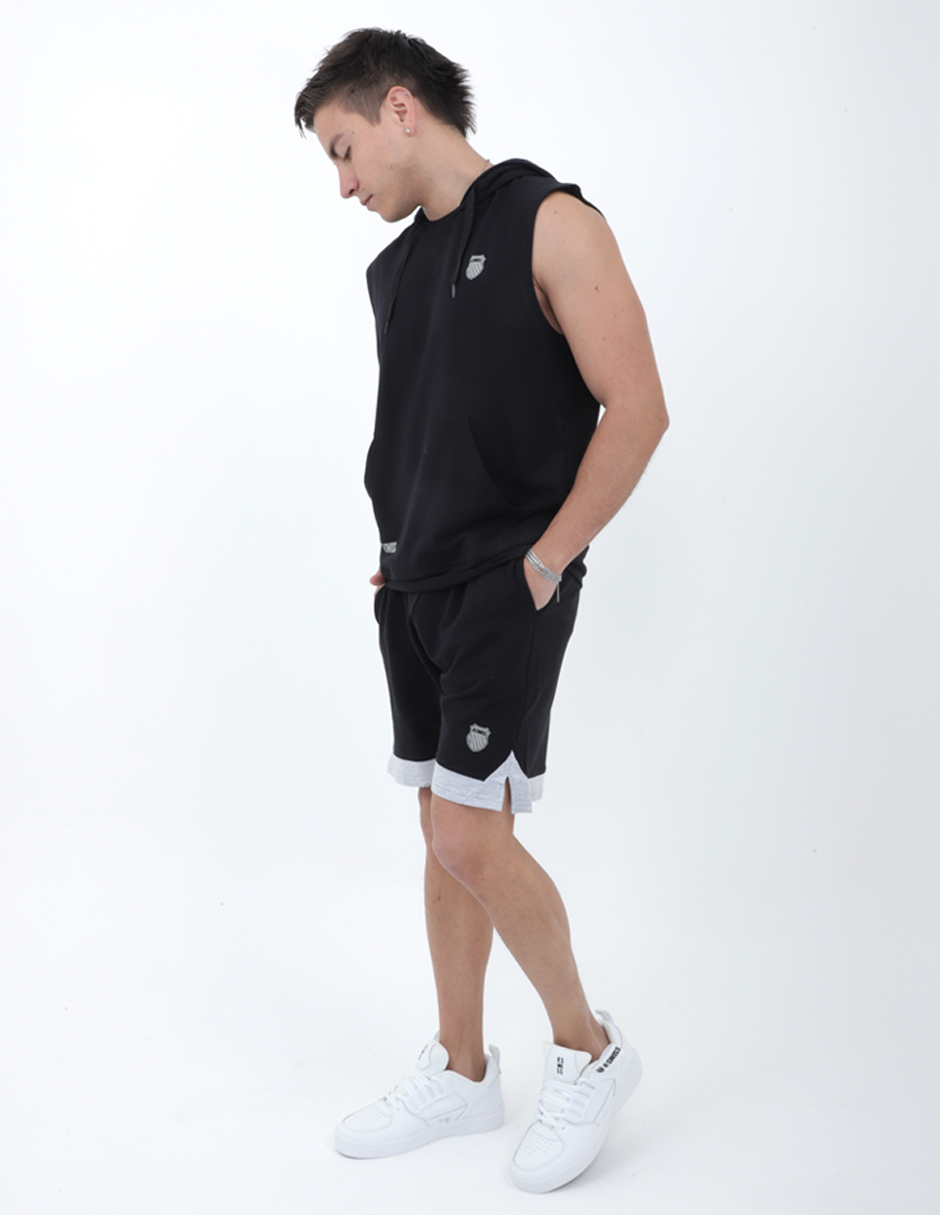 Foto 3 pulgar | Conjunto Short Y Chaleco Deportivo K-swiss Crew Negro Para Hombre