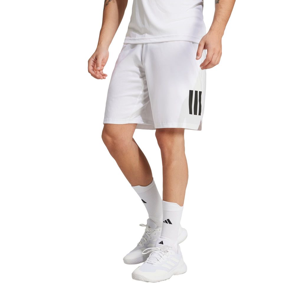 Foto 3 pulgar | Shorts Club Tennis Climacool Tres Franjas Adidas Blanco Hombre