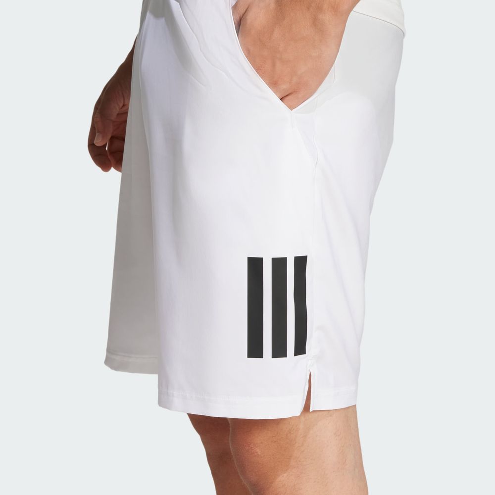 Foto 8 pulgar | Shorts Club Tennis Climacool Tres Franjas Adidas Blanco Hombre
