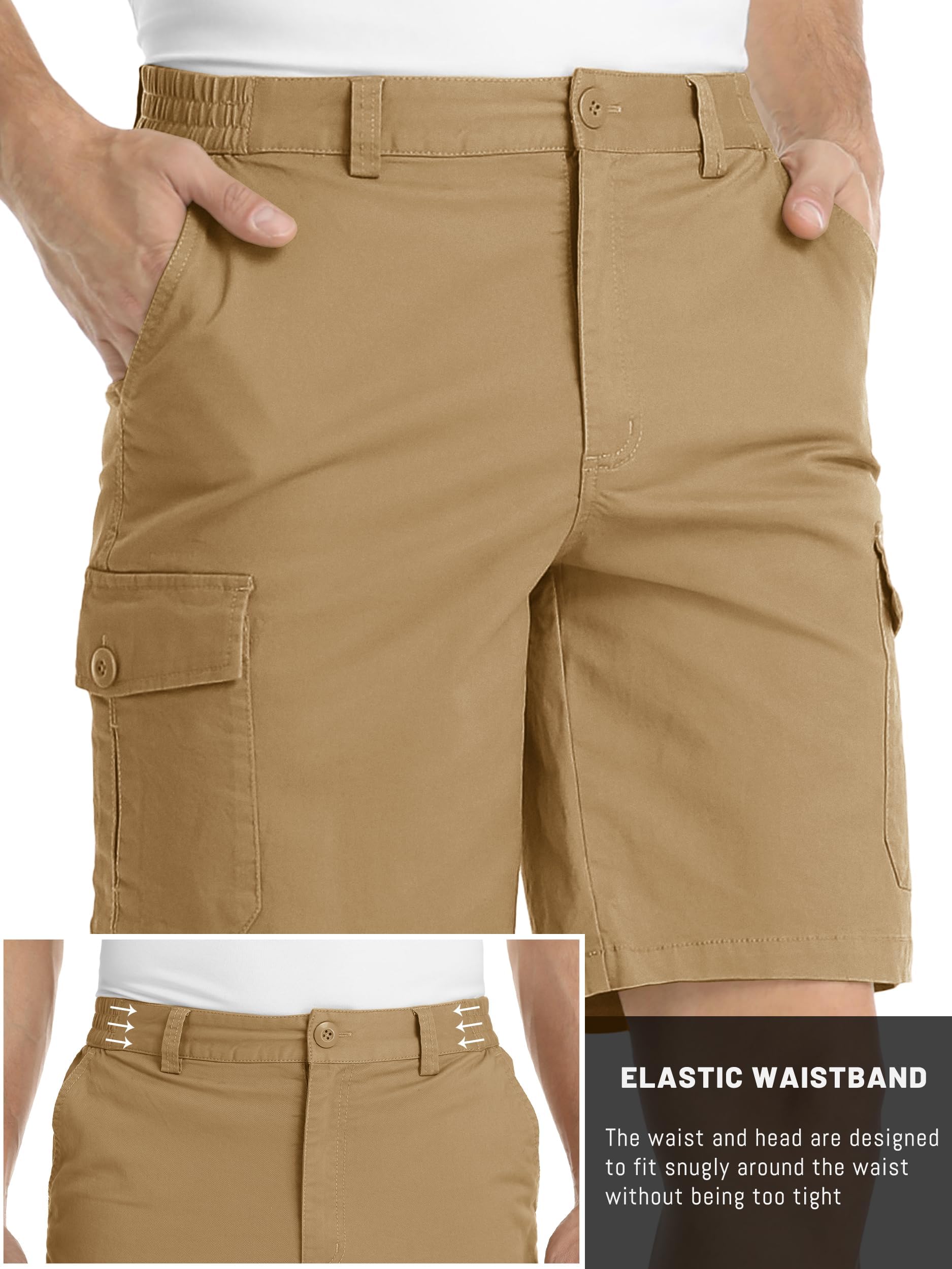 Foto 6 pulgar | Pantalones Cortos De Senderismo Tacvasen Para Hombre, Algodón, Trabajo, Golf, Caqui - Venta Internacional.